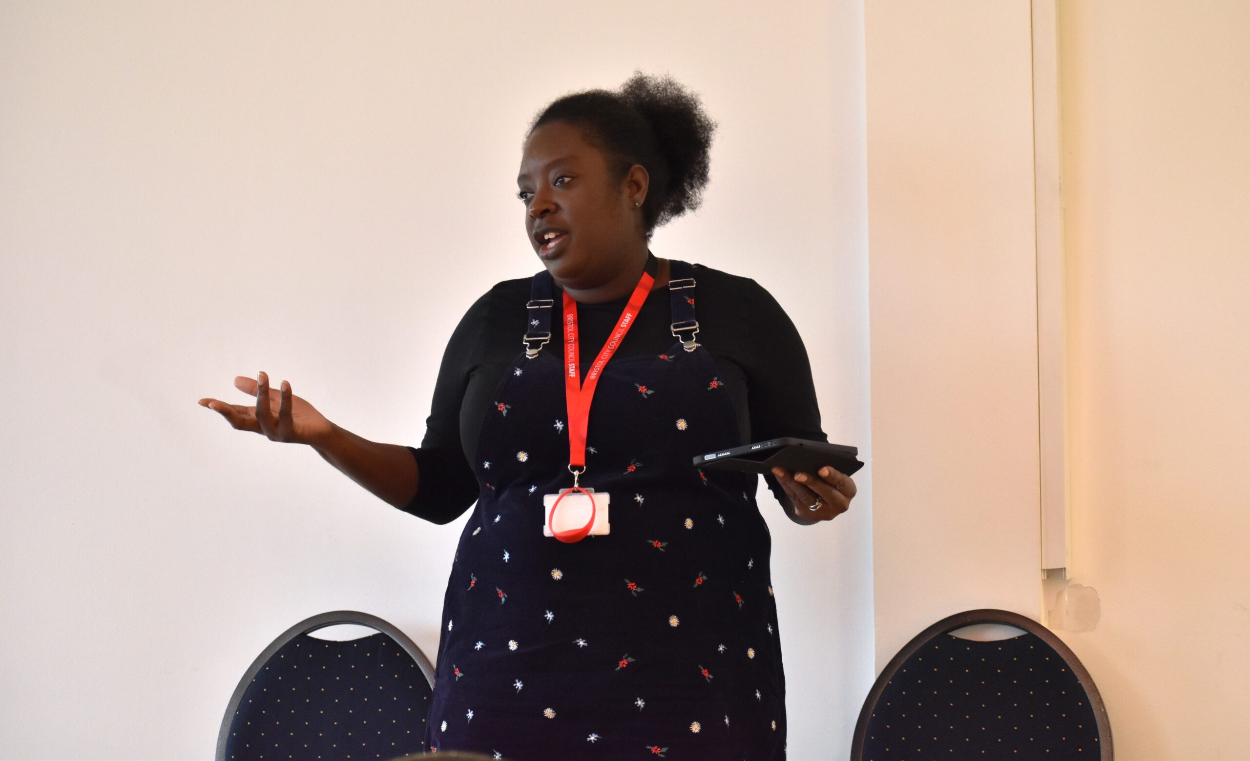 Ruth, our Co-Design and Co-Production worker, is delivering a speech during a co-production session.